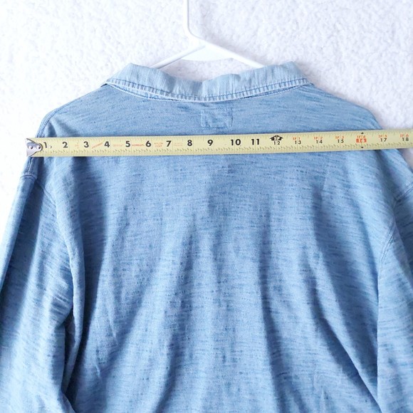 Todd Snyder Shirt Mens Medium Indigo Bleach Wash LS Rugby Shirt Sz XXL NWT - Picture 13 of 15